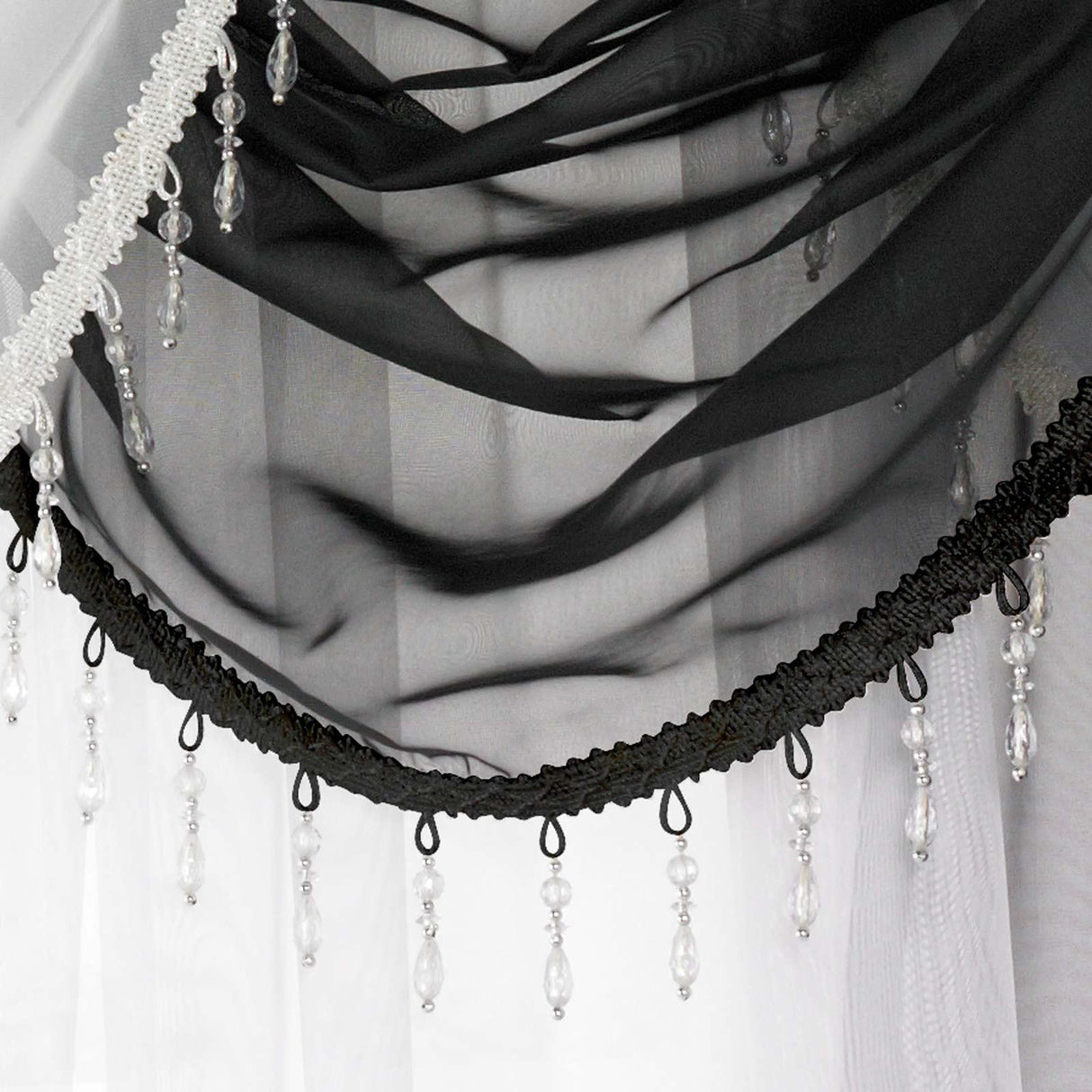 Beaded Voile Swag Black Voile Curtain Alan Symonds