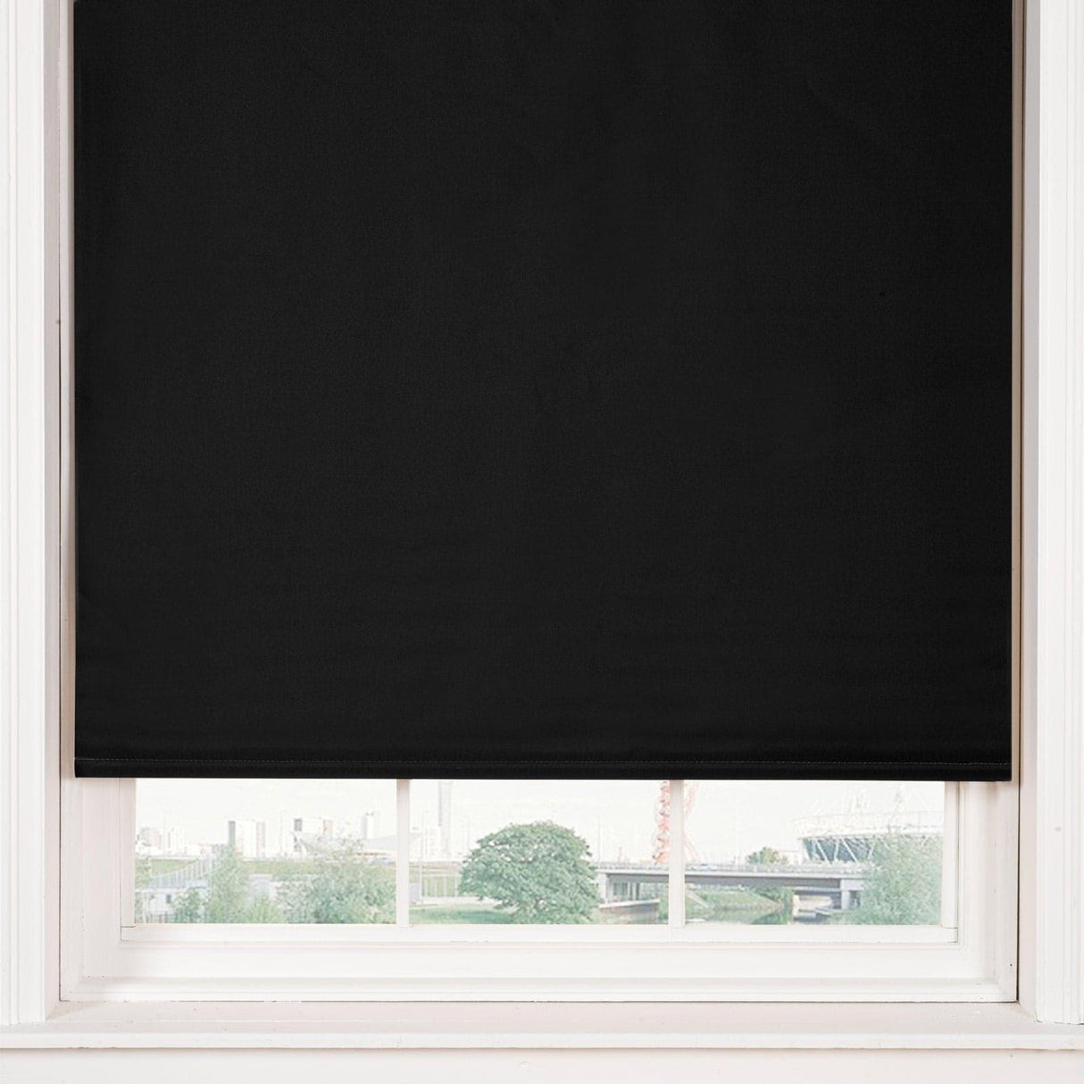 Plain Thermal Blackout Roller Blind Black Roller Blind Alan Symonds 60cm width x 165cm drop