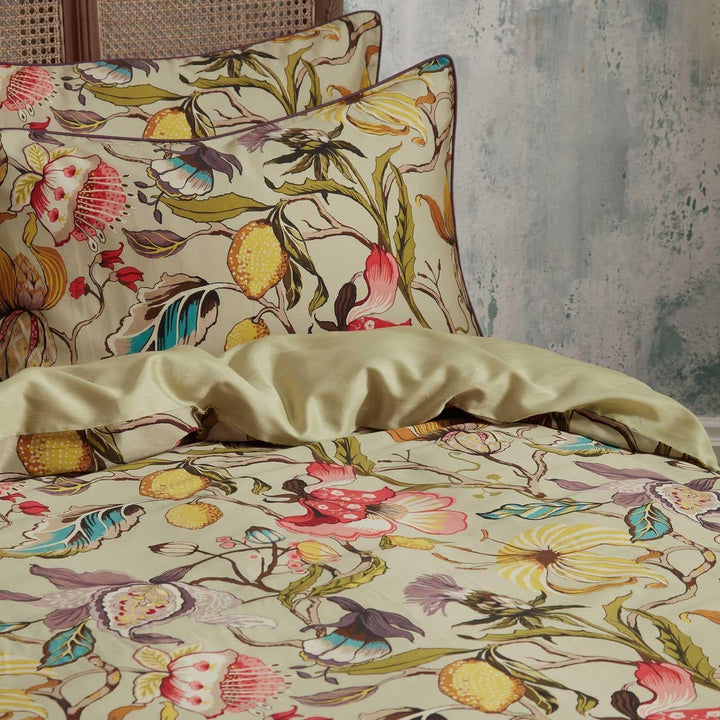 Morton Floral Cotton Sateen Chintz Duvet Cover Set - Ideal