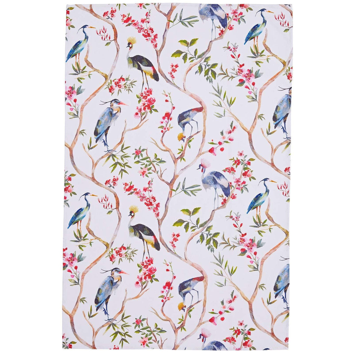 Oriental Birds Luxury Cotton Printed Tea Towel Tea Towels Ulster Weavers