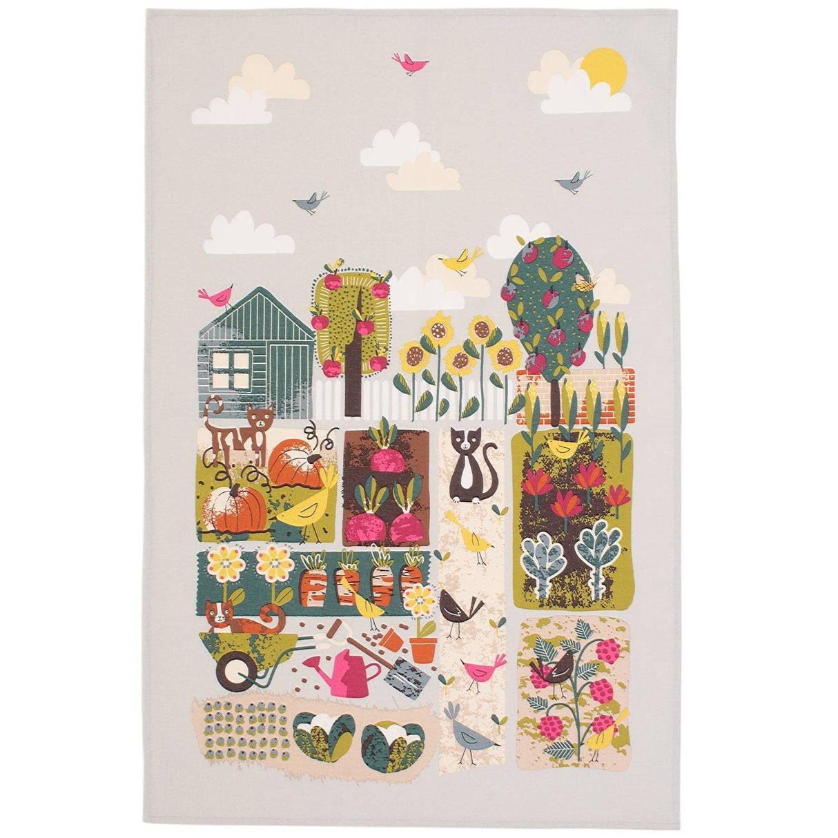 Home Grown Luxury Cotton Printed Tea Towel Tea Towels Ulster Weavers