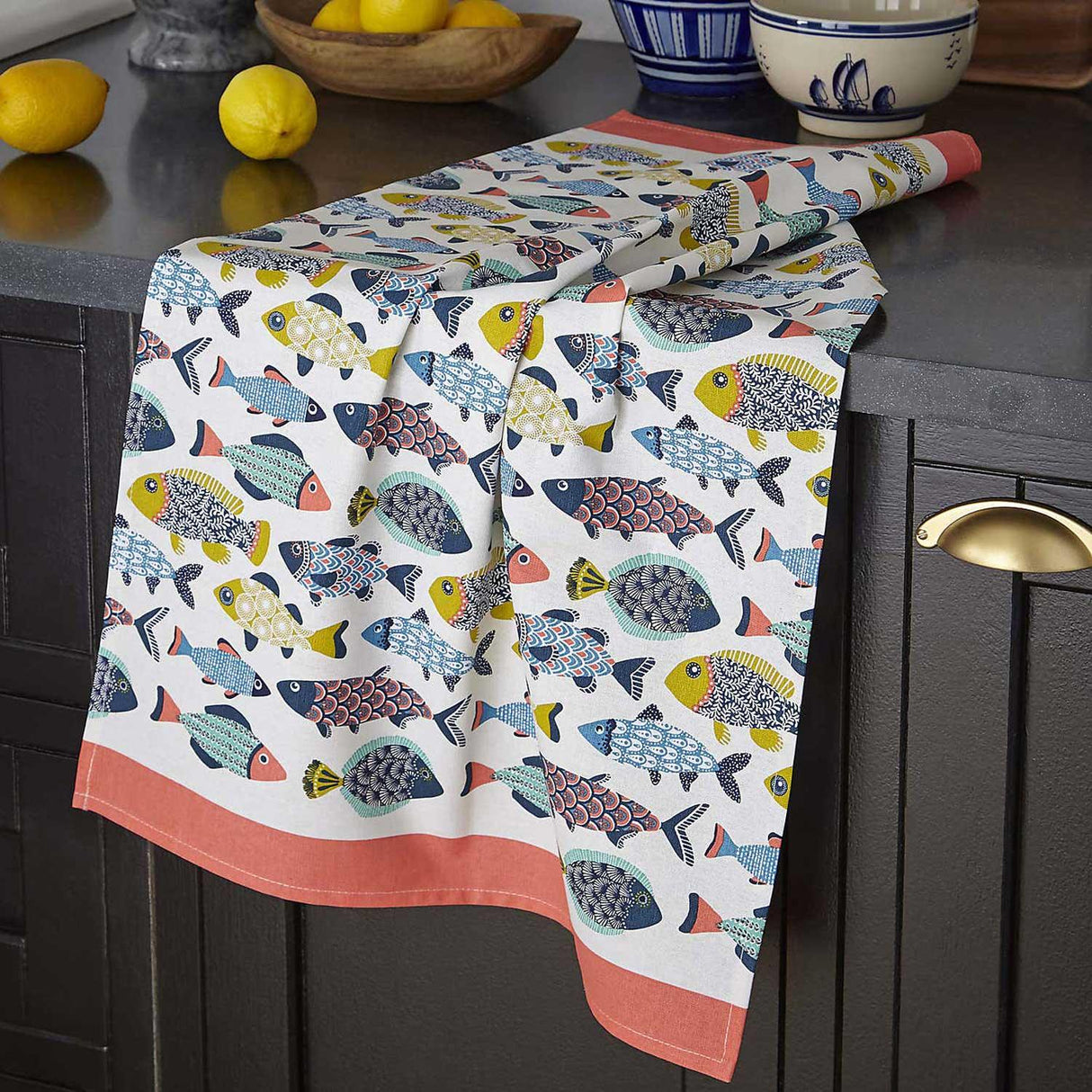 Aquarium Luxury Cotton Printed Tea Towel Tea Towels Ulster Weavers