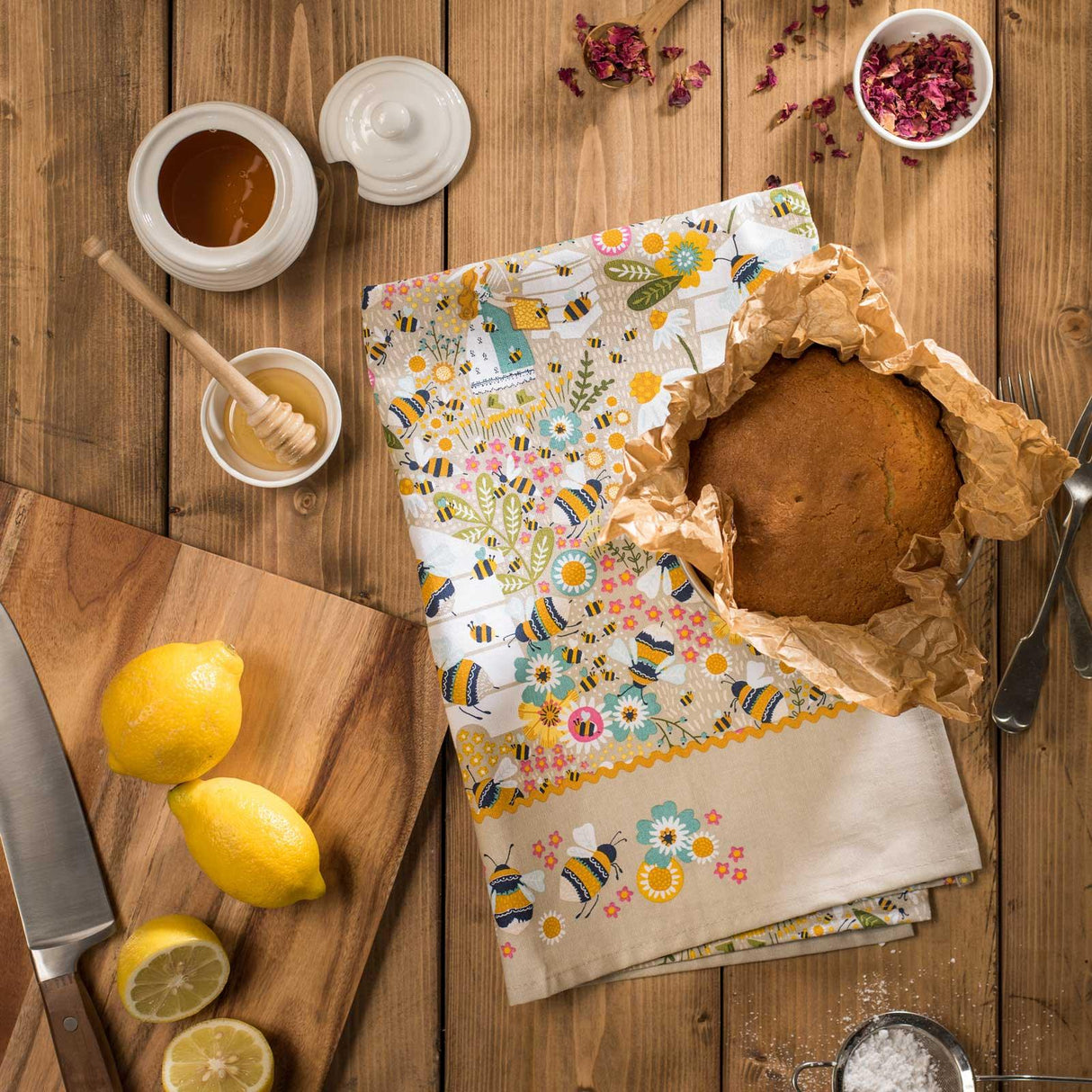 Bee Keeper Luxury Cotton Printed Tea Towel Tea Towels Ulster Weavers