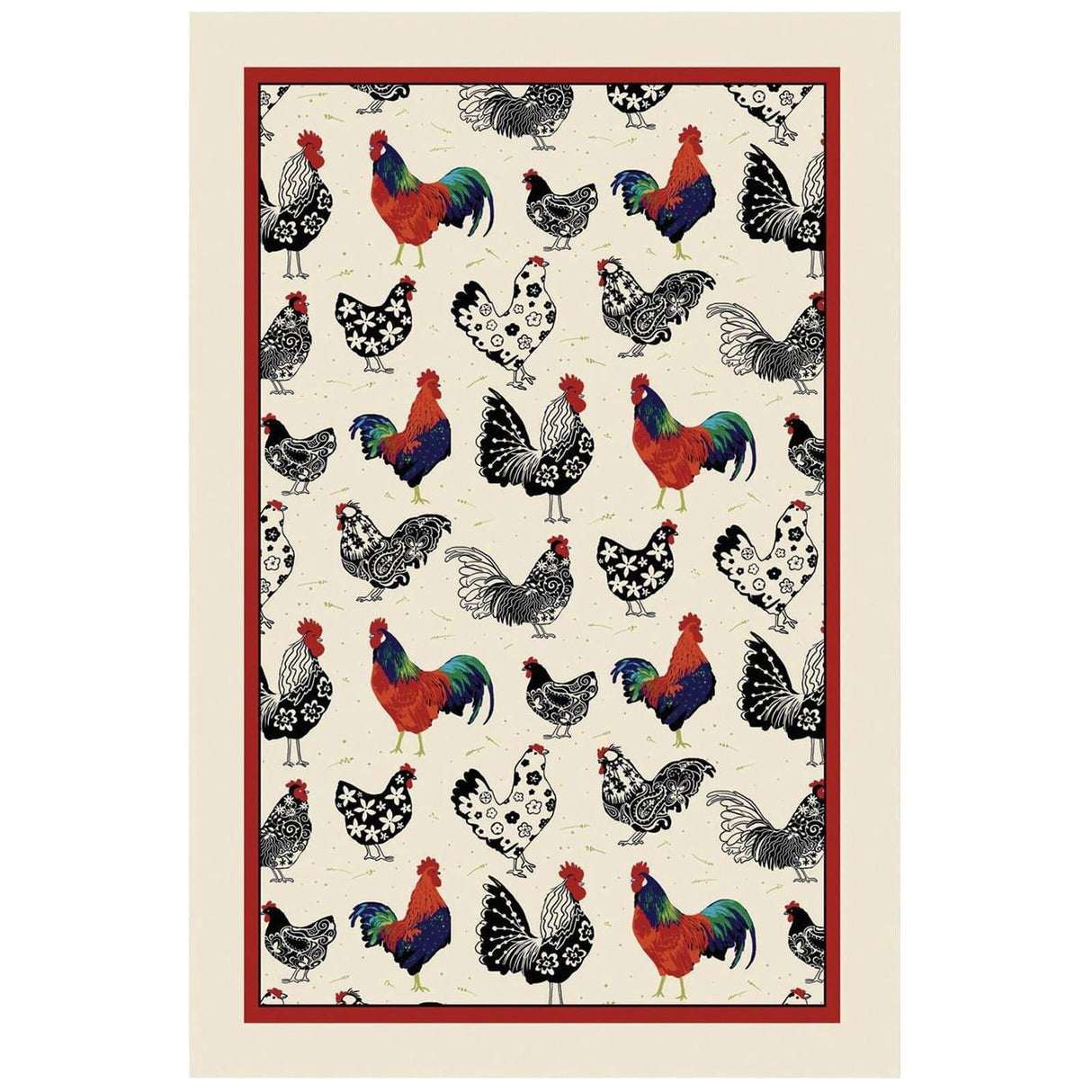 Rooster Luxury Cotton Printed Tea Towel Tea Towels Ulster Weavers