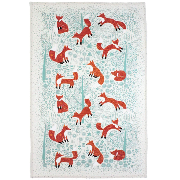 Foraging Fox Luxury Cotton Printed Tea Towel -  - Ideal Textiles