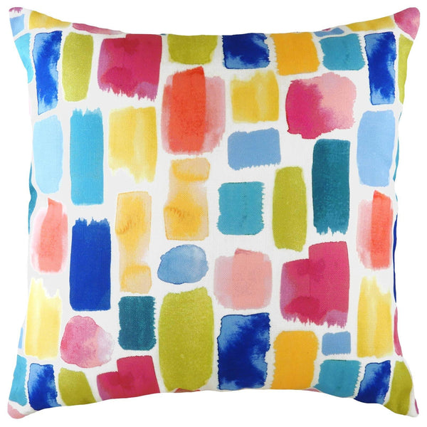 Aquarelle Dash Abstract Multicolour Filled Cushions 17'' x 17'' - Polyester Pad - Ideal Textiles