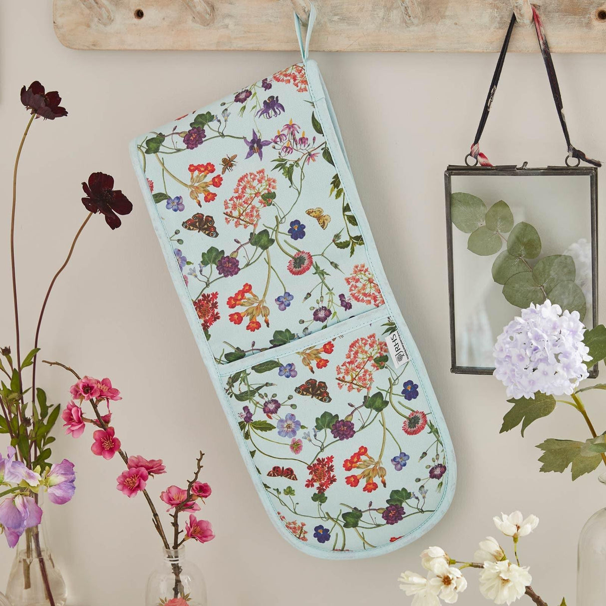 RHS Spring Floral Luxury Cotton Double Oven Glove Oven Gloves Ulster Weavers