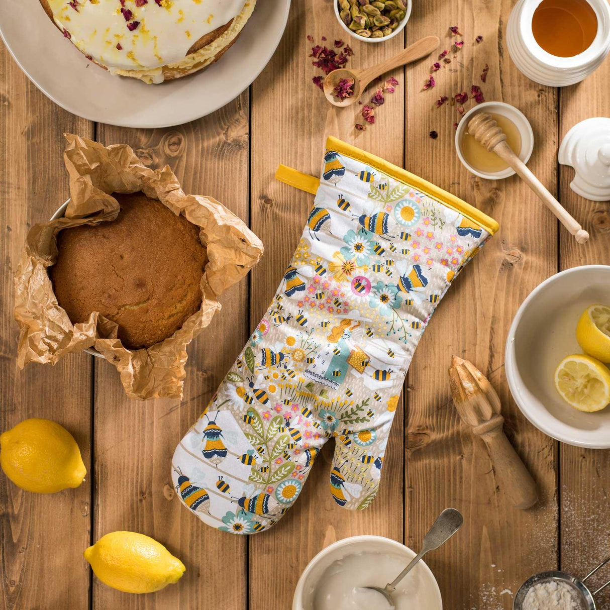 Bee Keeper Luxury Cotton Gauntlet Oven Mitt Oven Gloves Ulster Weavers