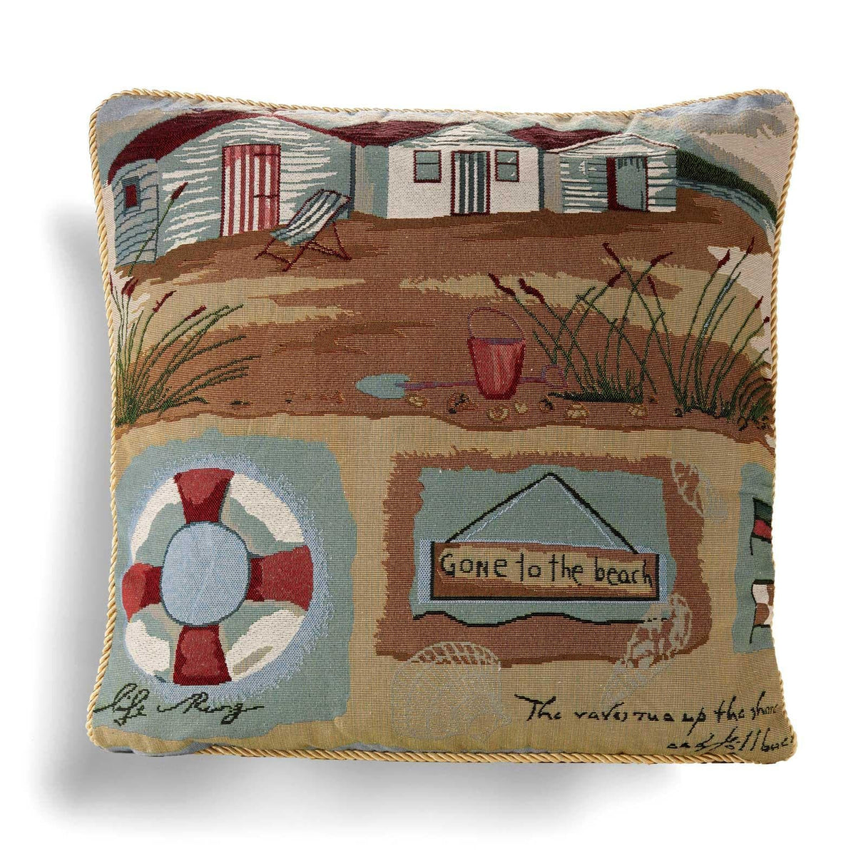 Alan Symonds Gone to the Beach Tapestry Cushion Cover 45cm x 45cm (18"x18") Cushion Cover Alan Symonds