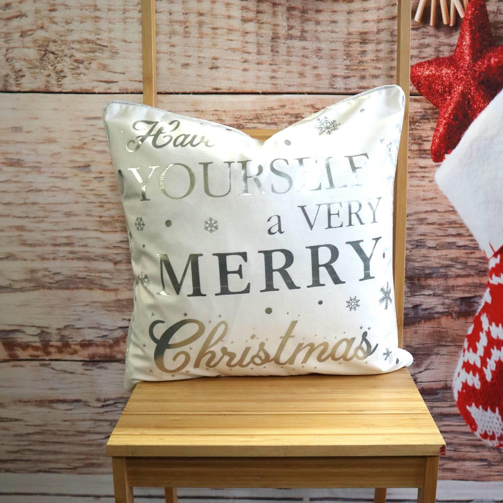 Have Yourself Velvet Christmas Cushion Cover 18 x 18 – Ideal