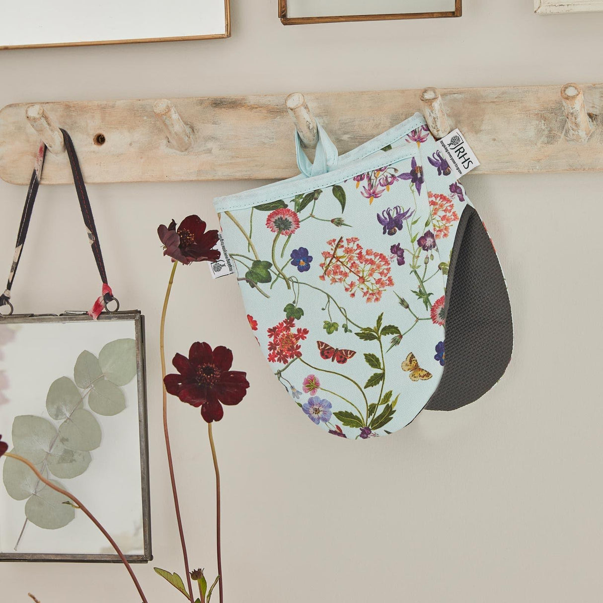 RHS Spring Floral Neoprene Micro Mitts Pair Oven Gloves Ulster Weavers