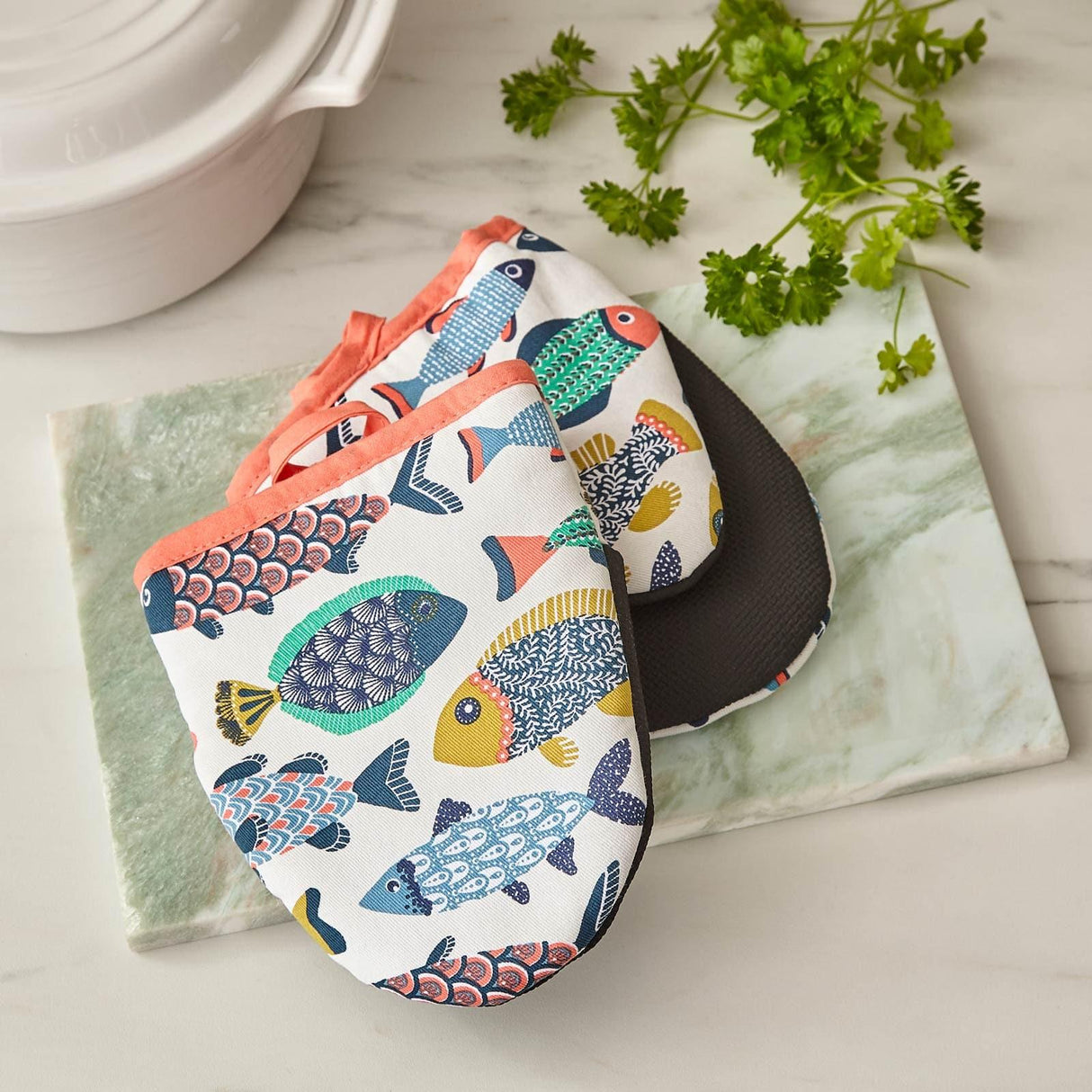 Aquarium Neoprene Micro Mitts Pair Oven Gloves Ulster Weavers