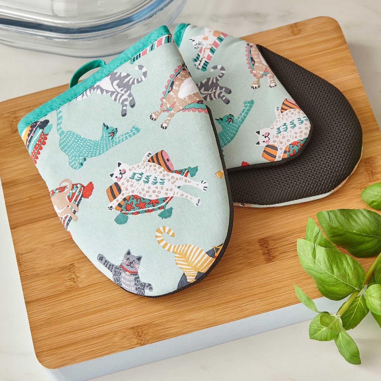 Kitty Cats Neoprene Micro Mitts Pair Oven Gloves Ulster Weavers