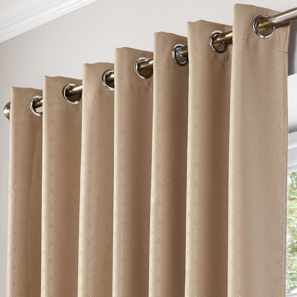 Diamond Blackout Eyelet Curtains Mink Eyelet Curtains Alan Symonds