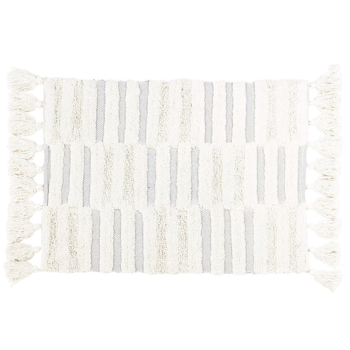 Tassel Stitch Cotton Bath Mat Natural - Ideal