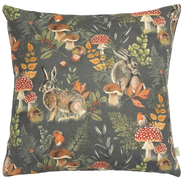 Forest Hare Woodland Repeat Filled Cushions - Polyester Pad - Ideal Textiles