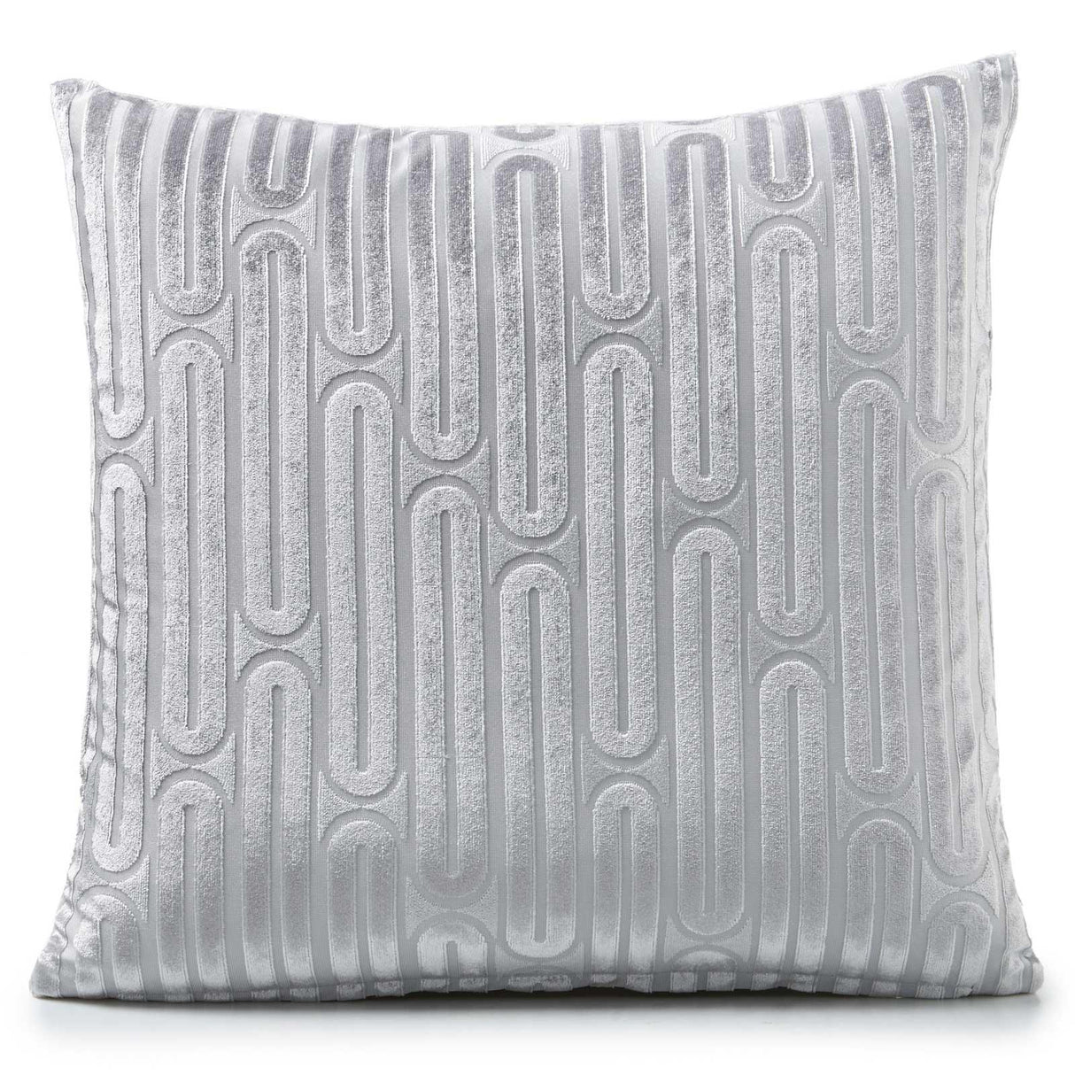 Alan Symonds Oboe Geometric Velvet Silver Cushion Cover 45cm x 45cm (18"x18") Cushion Cover Alan Symonds