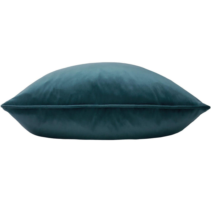 Opulence Soft Velvet Piped Teal Filled Cushions 22'' x 22'' -  - Ideal Textiles