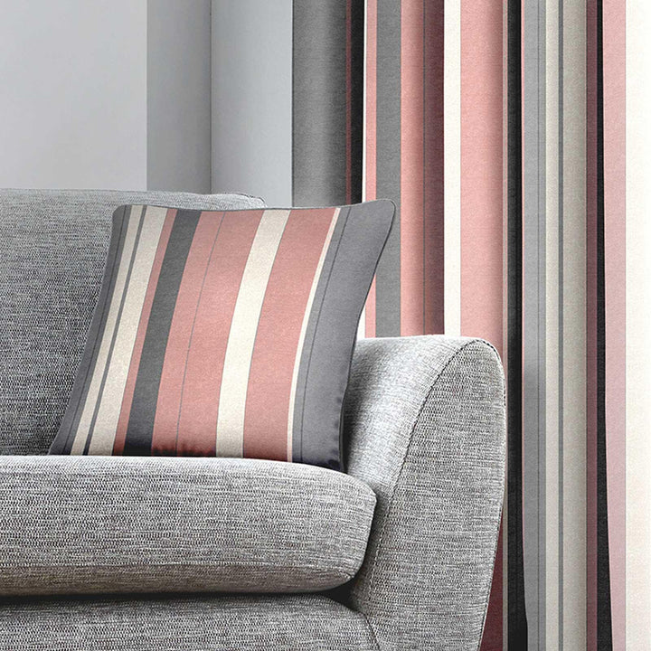 Whitworth Stripe Blush Cushion Covers 17" x 17" -  - Ideal Textiles