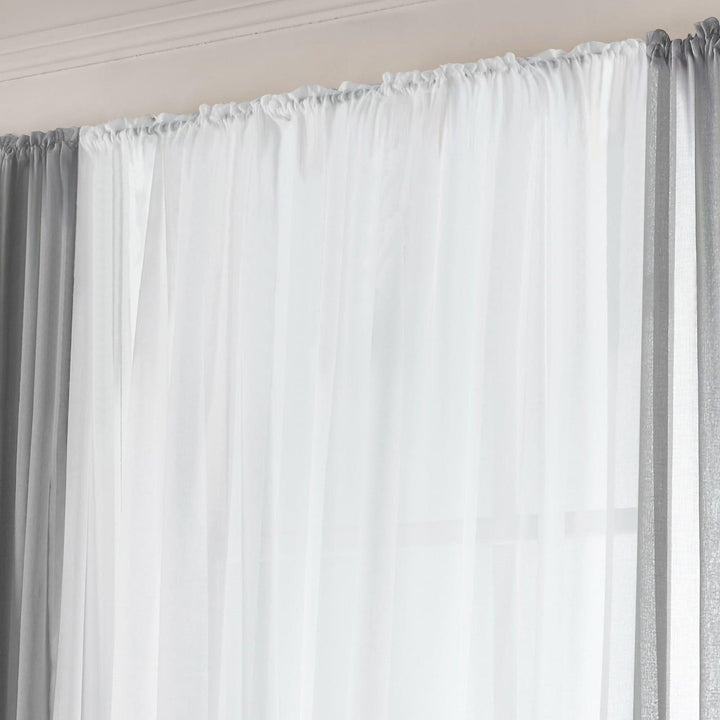 Diana Textured Voile Curtain Panels White -  - Ideal Textiles