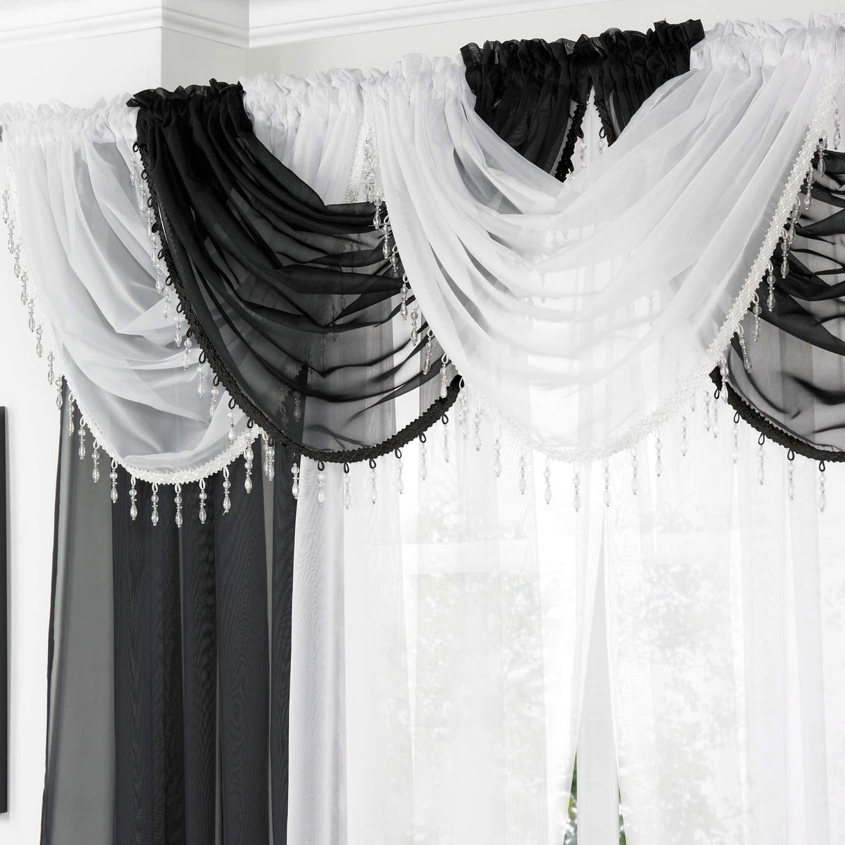 Beaded Voile Swag White Voile Curtain Alan Symonds