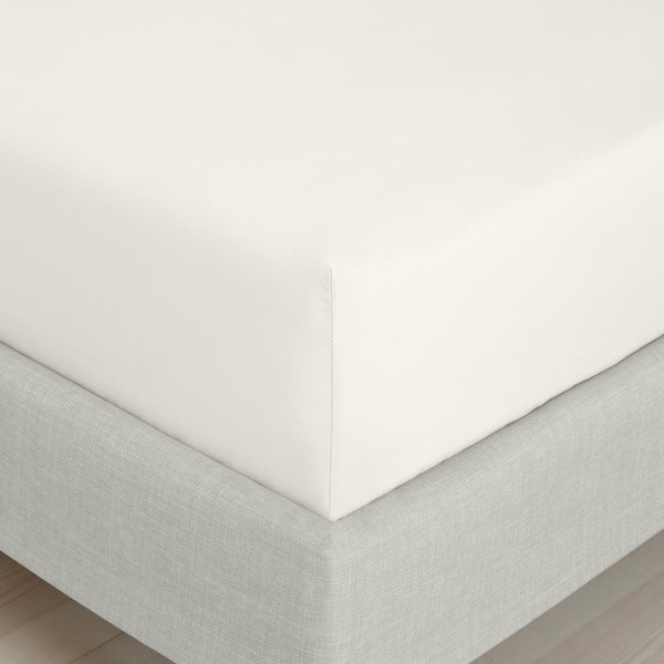 200TC Cotton Percale Fitted Sheet Cream