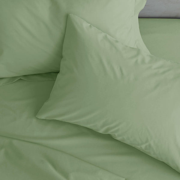 Easy Iron Percale Pillowcases Sage