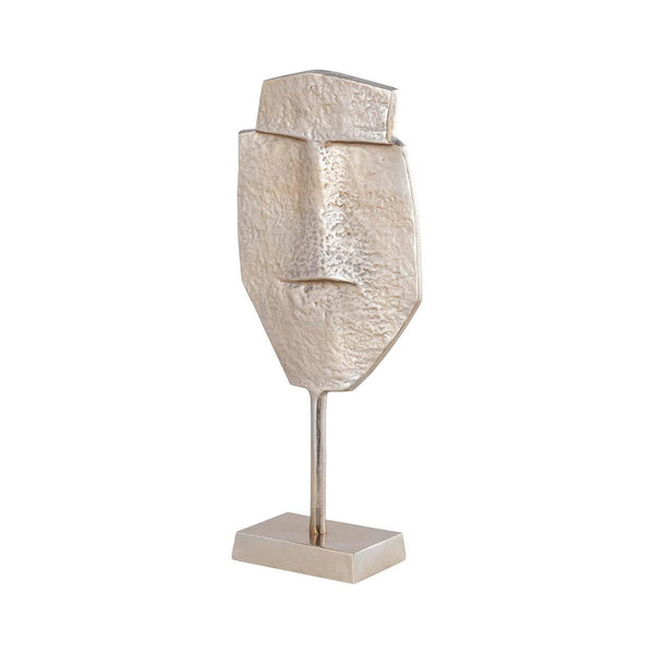 Metal Face Sculpture Champagne 51.5cm