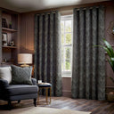 Gatsby Jacquard Lined Eyelet Curtains by Paoletti