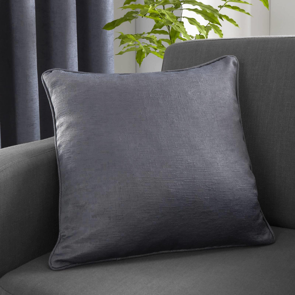 Strata Floral Cushion Cover 43cm x 43cm - Charcoal