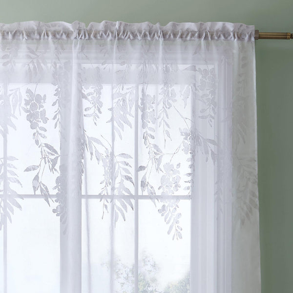 Wisteria Floral Voile Curtain Panel