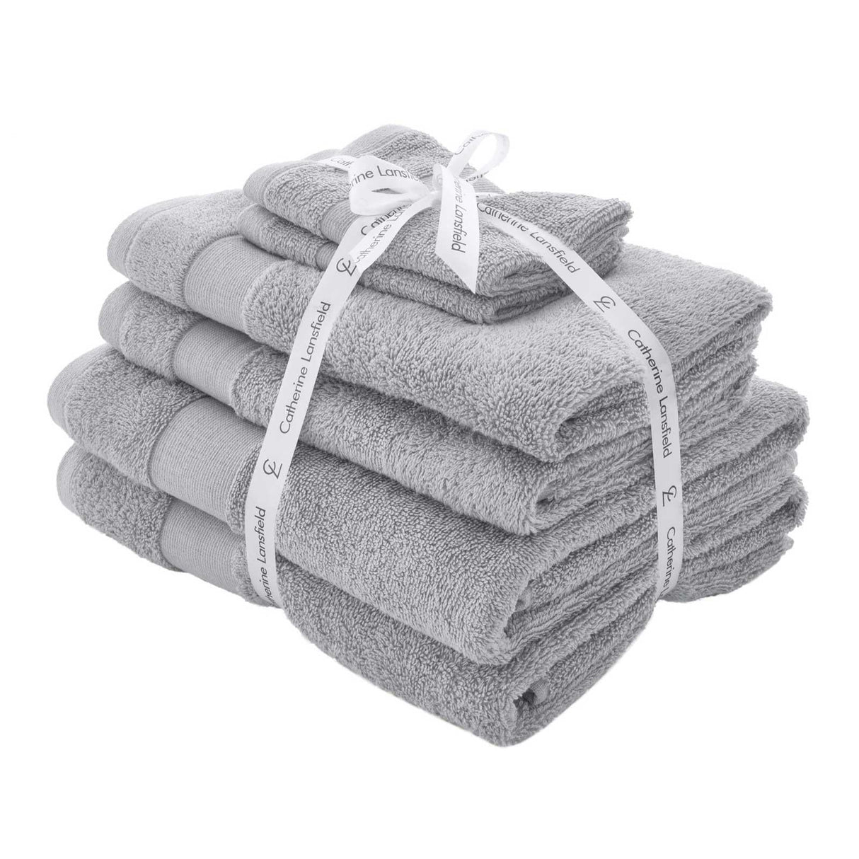 Catherine Lansfield Anti-Bacterial 500gsm 6 Piece Towel Bale - Silver