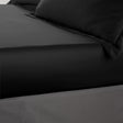 Catherine Lansfield Silky Soft Satin 30cm Deep Fitted Sheet - Black
