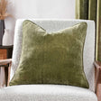 Heavy Chenille Velvet Cushion Cover 20" x 20" - Olive