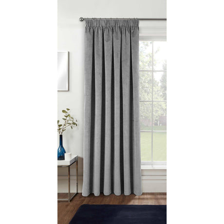 Oxford Velvet Blackout Pencil Pleat Door Curtain 66" x 84" - Grey