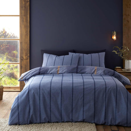 Brushed Melrose Tweed Check Blue Duvet Cover Set