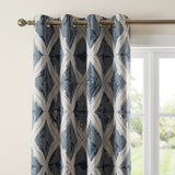 Matrix Eyelet Ring Top Curtains Pair - Charcoal / Silver image 2