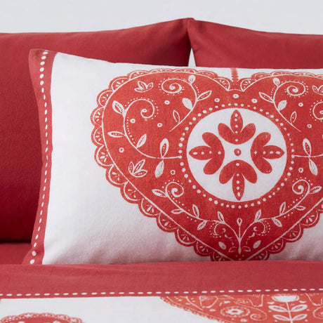Scandi Heart Flannelette Duvet Cover Set 3