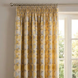 Skandi Geometric Jacquard Lined Tape Top Curtains - Ochre image 2