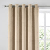 Hampton Velvet Blackout Eyelet Curtains - Cream image 2