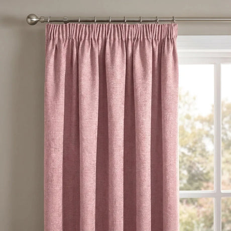 Matrix Thermal Dim Out Tape Top Pencil Pleat Curtains - Blush image 2