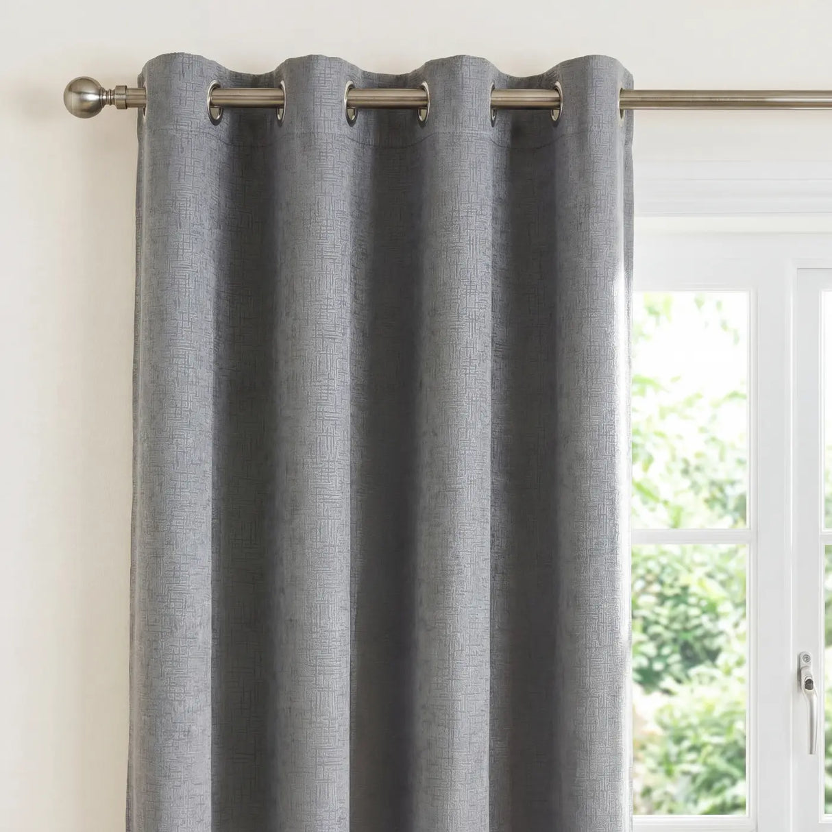 Vogue Thermal Eyelet Dimout Curtains - Grey image 2