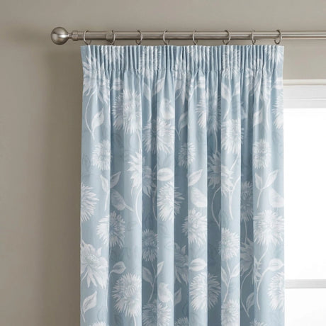 Chrysanthemum Floral Ready Made Pencil Pleat Curtains 2
