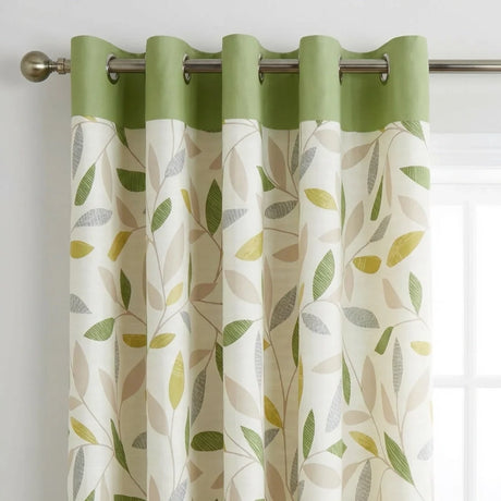 Beechwood Ready Made Eyelet Curtains - Green image 2