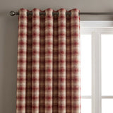Everett Eyelet Curtains Ready Made Pair - Red image 2