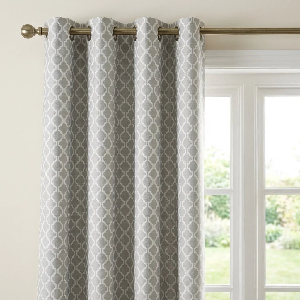 Cotswold Jacquard Eyelet Ring Top Curtains - Latte image 2