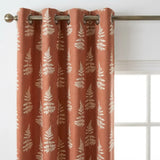 Esher Fern Eyelet Curtains - Terracotta image 2