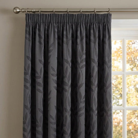 Tivoli Leaf Jacquard Lined Tape Top Pencil Pleat Curtains 8