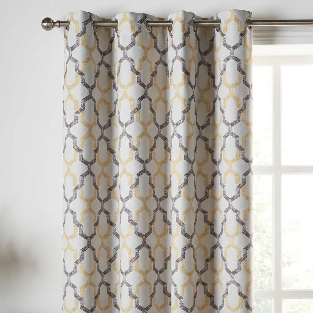 Georgia Blockout Eyelet Curtains - Ochre image 2
