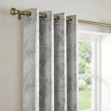 Fiji Lined Eyelet Curtains - Silver image 2